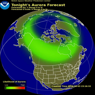 Auroral Viewline Forecast - Tonight